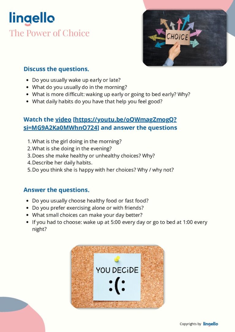 Lesson plan: The Power of Choice