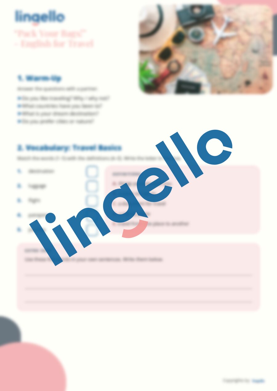 “Pack Your Bags!” – English for Travel — preview