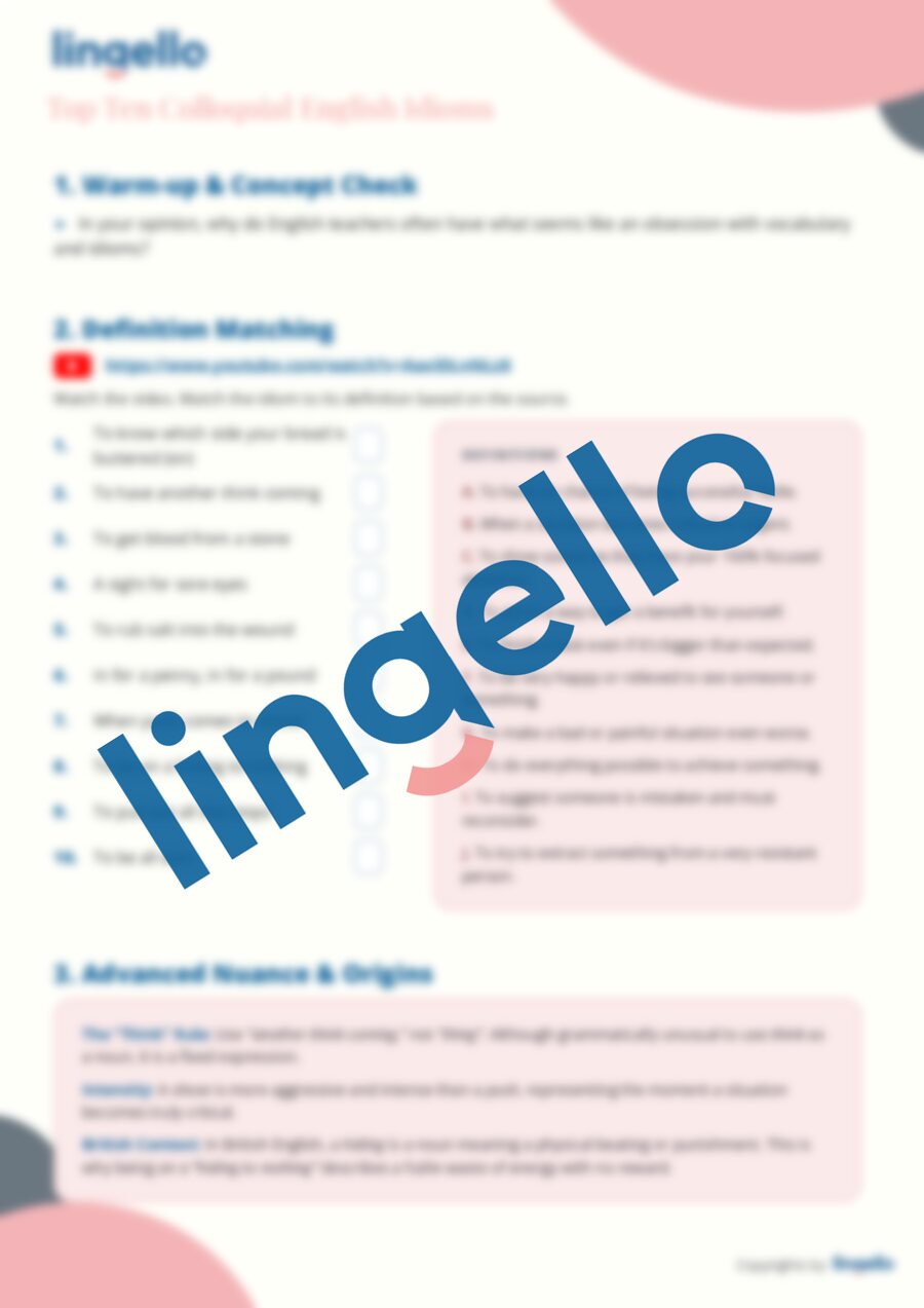 Top Ten Colloquial English Idioms — preview